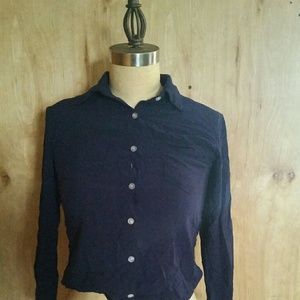 button up blue shirt